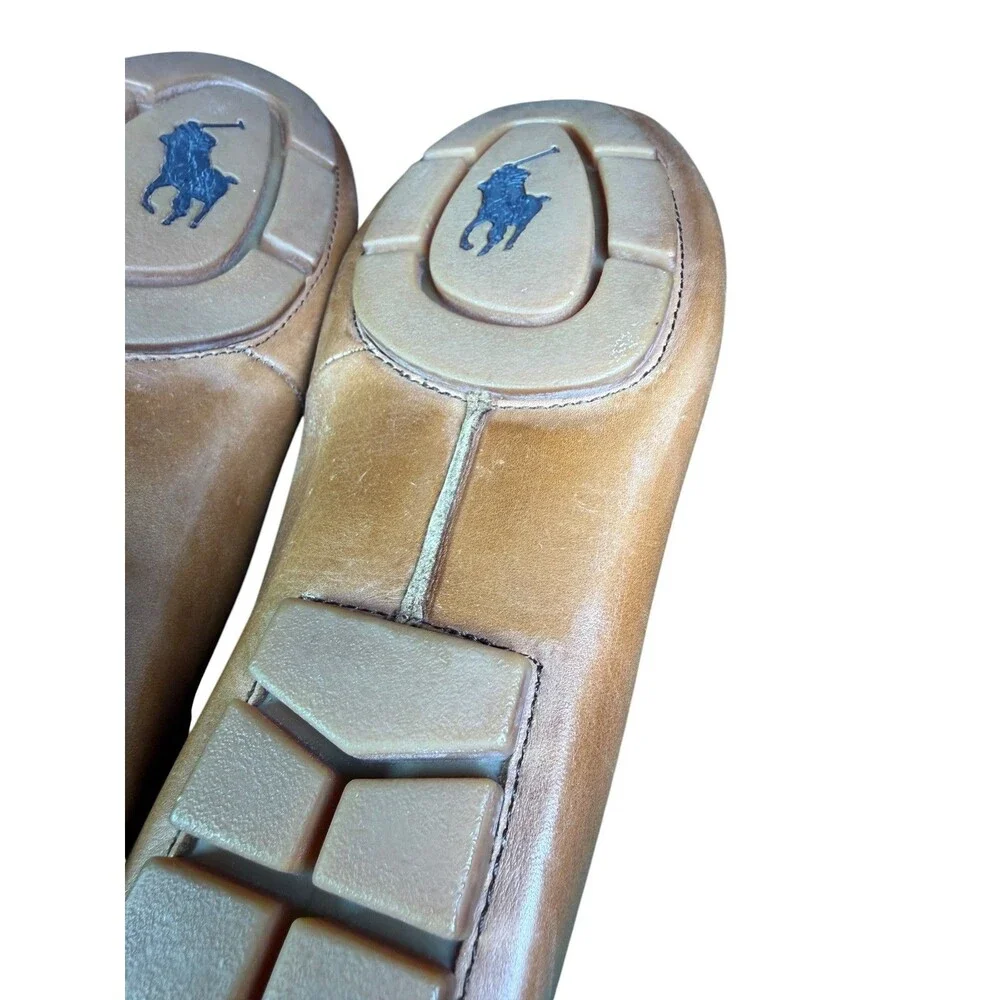Polo Ralph Lauren Terence Leather Driving Loafers Brown Men's Size 9.5D